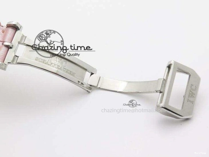 MIROTIME 0311 Portuguese 40mm Chrono SS Pink MOP Dial on Pink Leather Strap A Reliable 7391